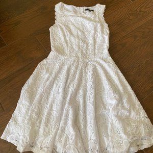 Floral White Lacy Tank Top Dress